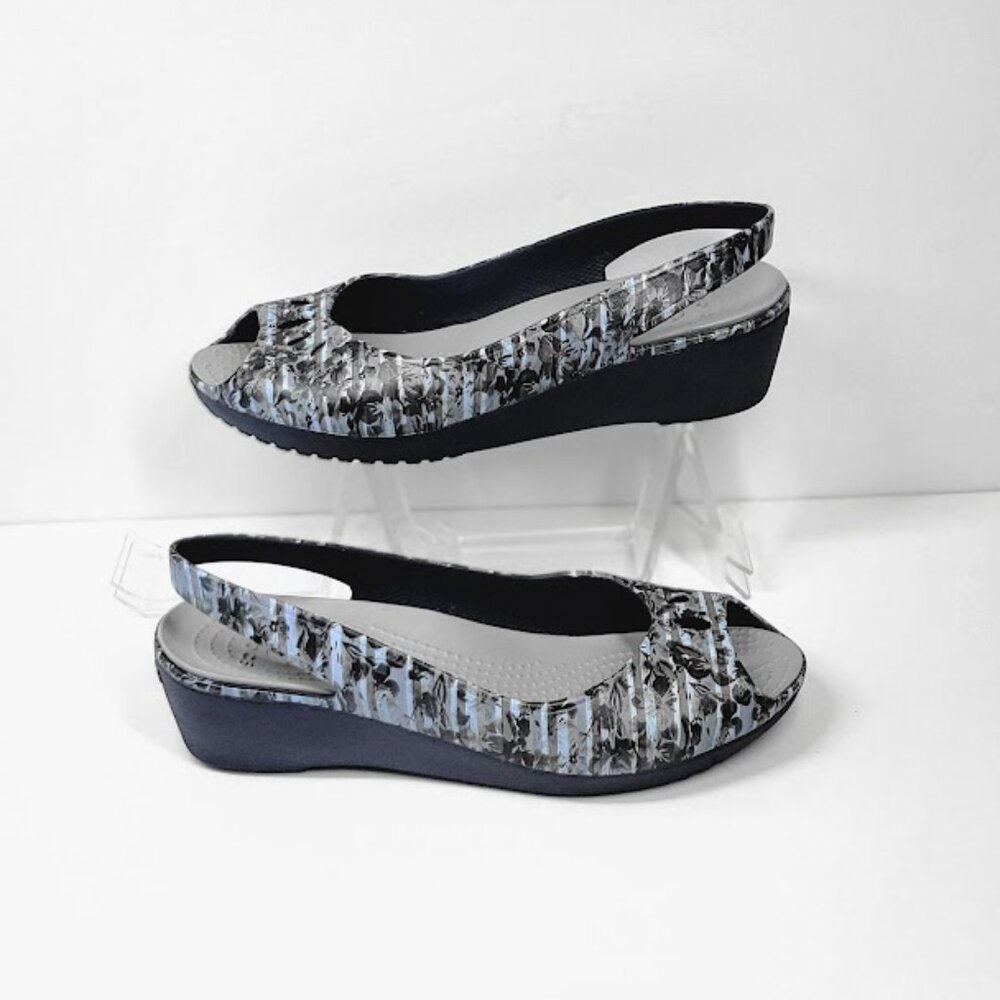 CROCS mabyn mini wedge sandals Sz 9 - Picture 3 of 8